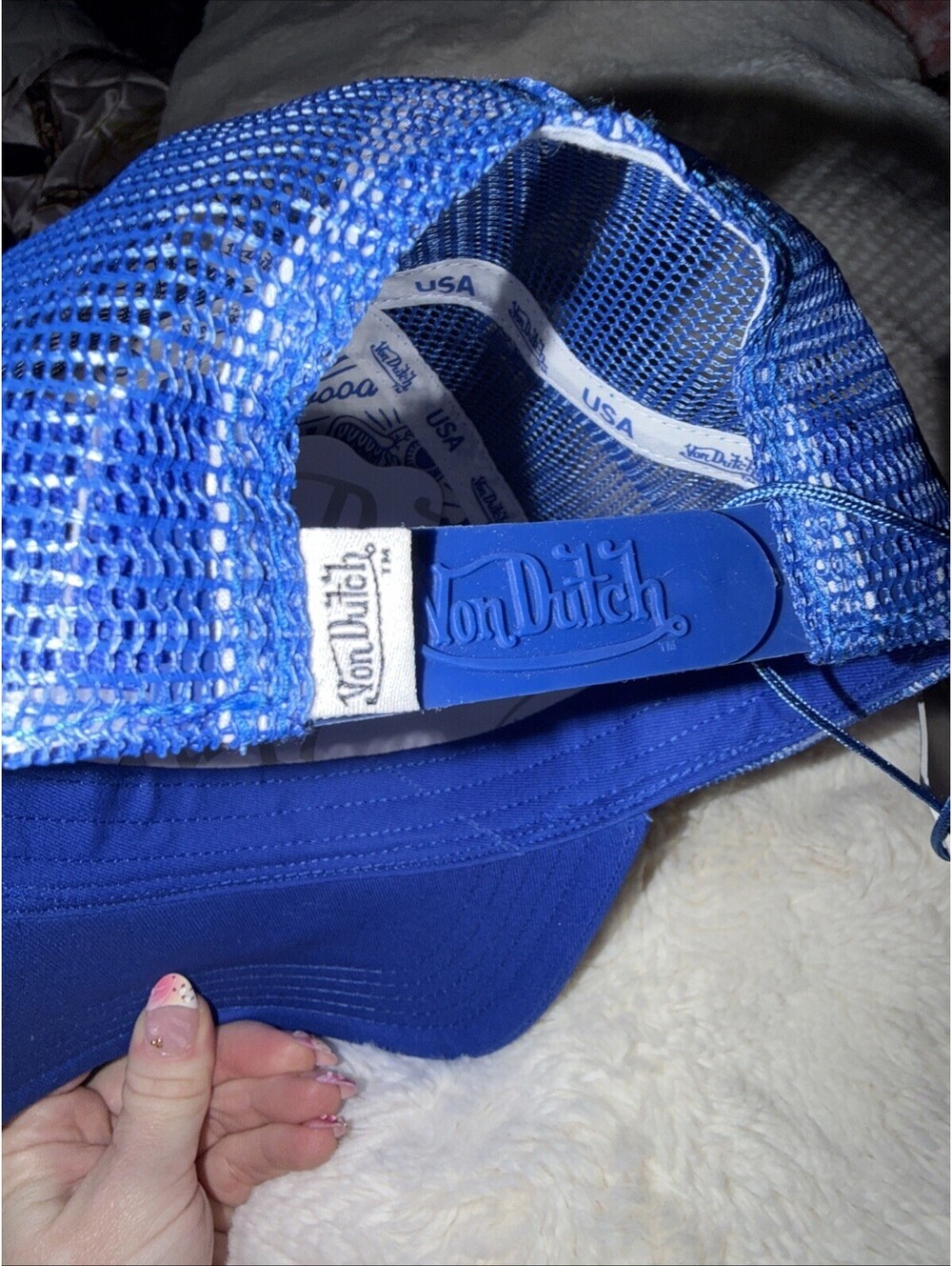 Von Dutch Royal Blue and White Classic Trucker Hat - SnapBack One Size Fits Most - Picture 6 of 6